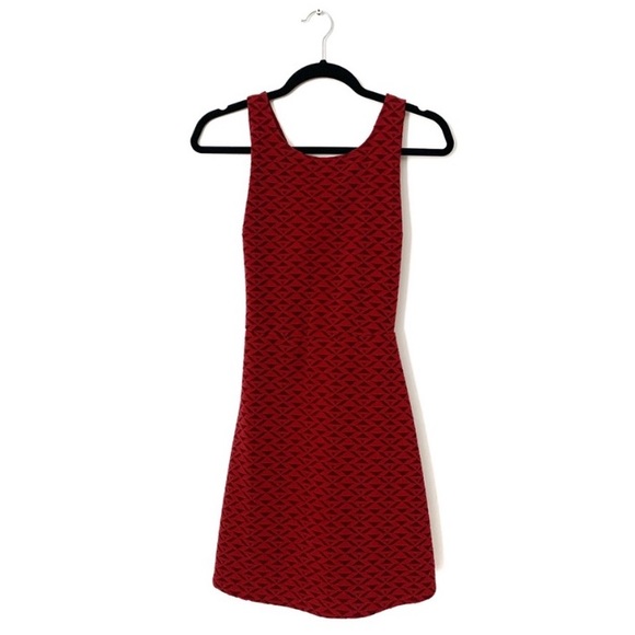 BURGUNDY CROSS BACK RED HOLIDAY DRESS BY HOLLISTER